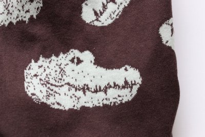 画像3: 【Choice】ワニ柄国産接結生地タンク　ミント地に茶柄 ●タンクトップのみ