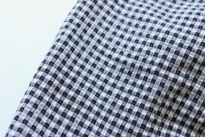 画像3: さらっと手触りの凸凹チェックタンク　ブラック M