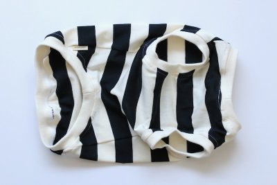 画像1: 【Choice】袖が選べる！しましまのお洋服　黒×オフ白