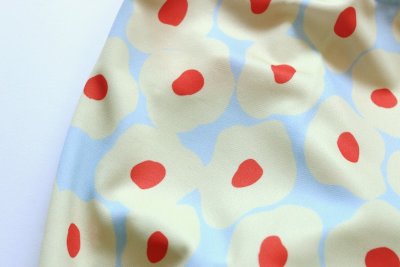 画像2: 【Choice】袖が選べる！　Lovelyジャージのお洋服　水色地にクリーム花柄