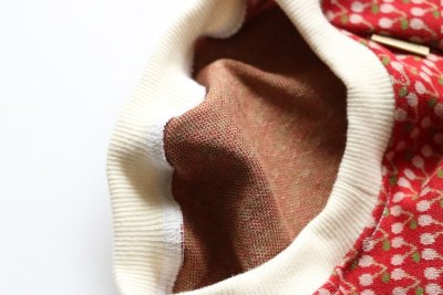 画像2: さくらんぼ柄ジャガード半袖ニット 赤 M